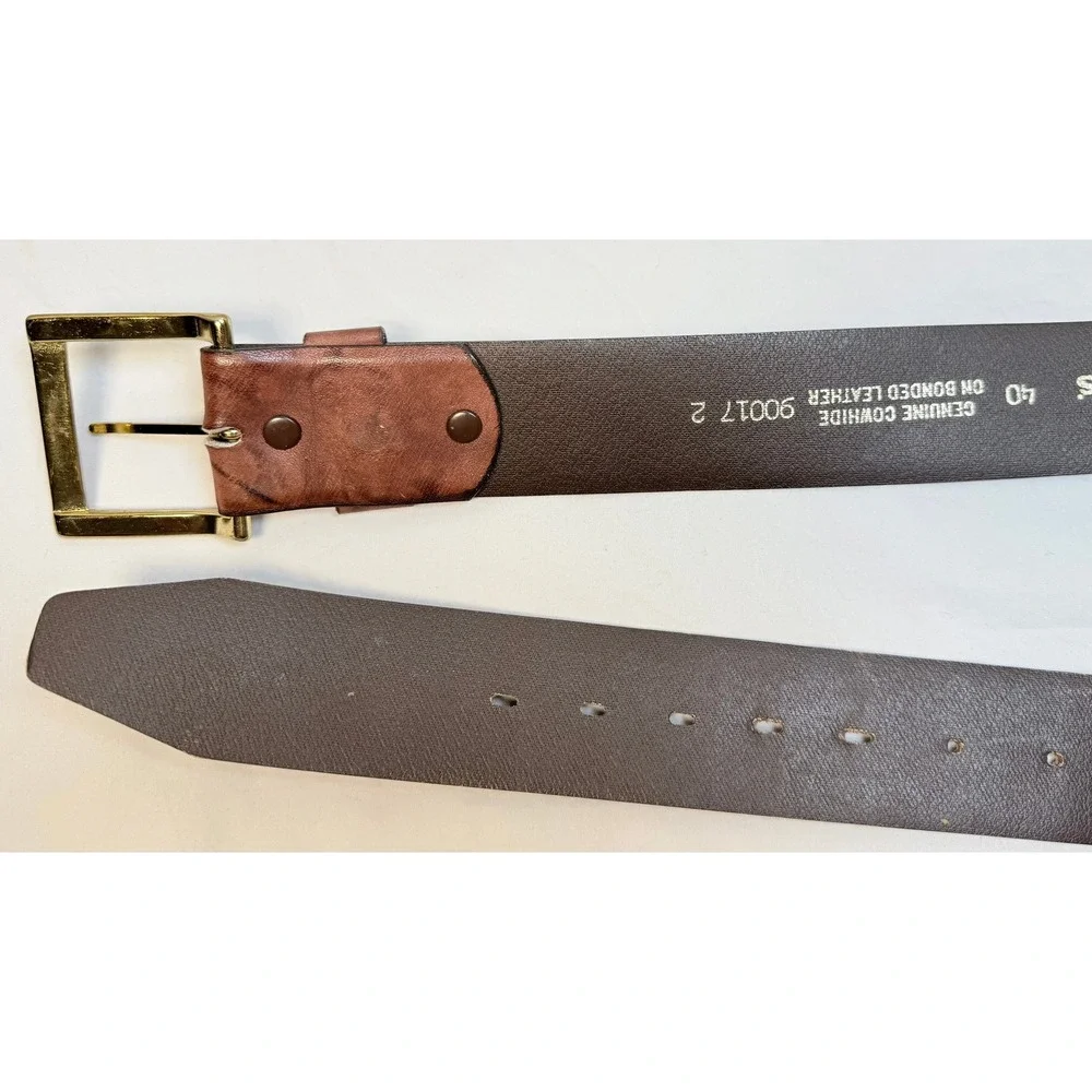 Paris Leather Belt Mens 40 Brown Good Marbled Genuine Cowhide 90017 2